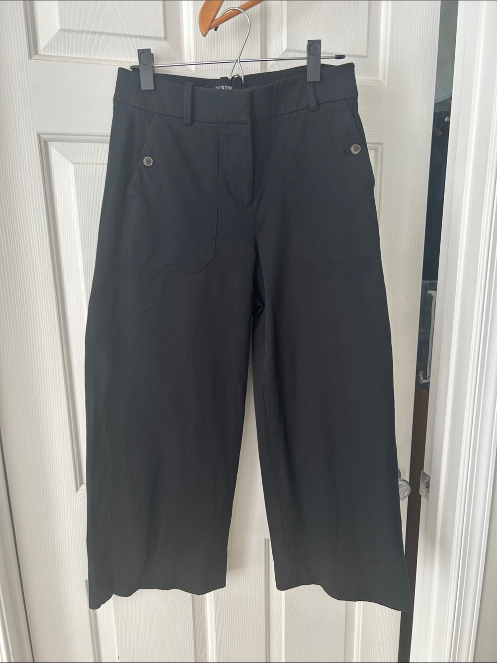 J. Crew Women's Black Sydney Wide-Leg Cropped Pants